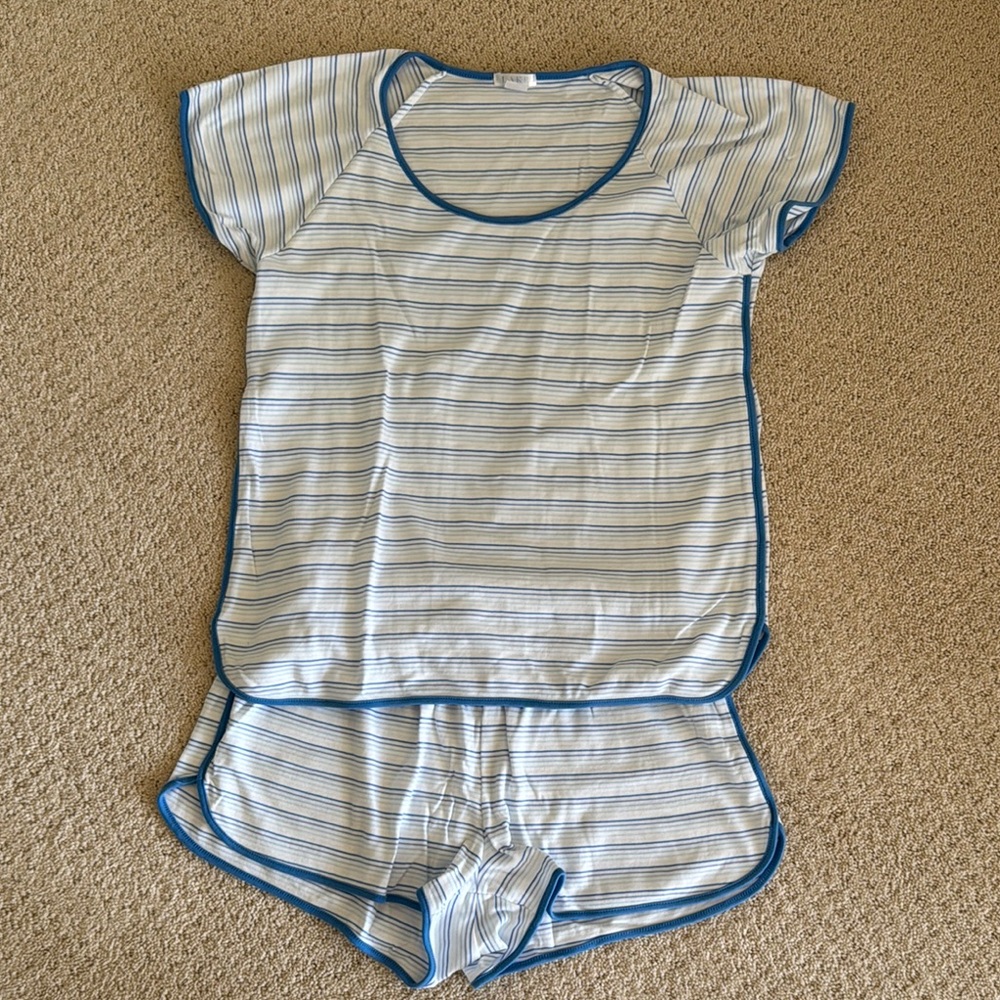 Lake Pajamas- Striped Blue and White, Small
